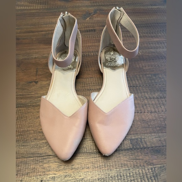 Vince camuto wendell ankle strap Flats Shoes pink Leather 9 - Picture 3 of 8